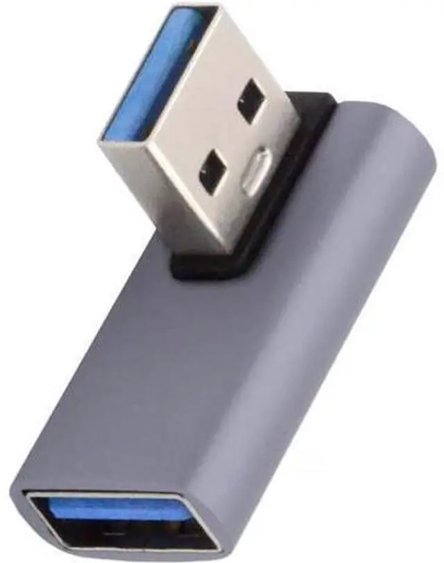 Main image of 10Gbps USB3.0 Male to Female Extension Power Data Video Adapter Low Profile 90 Degree Left Angled Type