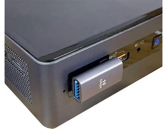 Alt view image 6 of 7 - 10Gbps USB3.0 Male to Female Extension Power Data Video Adapter Low Profile 90 Degree Left Angled Type