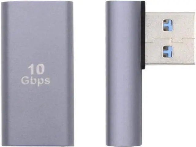 Alt view image 7 of 7 - 10Gbps USB3.0 Male to Female Extension Power Data Video Adapter Low Profile 90 Degree Left Angled Type