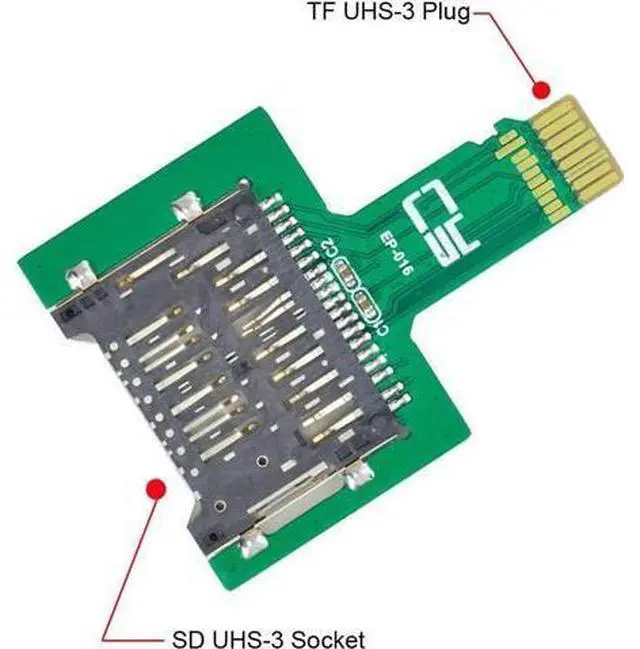 Alt view image 7 of 7 - TF Micro SD Male Extender to SD Card Female Extension Adapter PCBA SD/SDHC/SDXC UHS-III UHS-3 UHS-2
