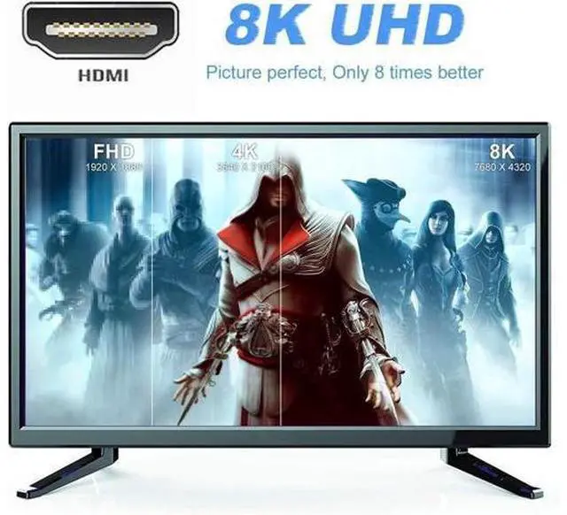 Alt view image 4 of 7 - Right Angled Mini HDMI Male to HDMI 2.1 Female UHD Extension Gold Converter Adapter Support 8K 60hz HDTV