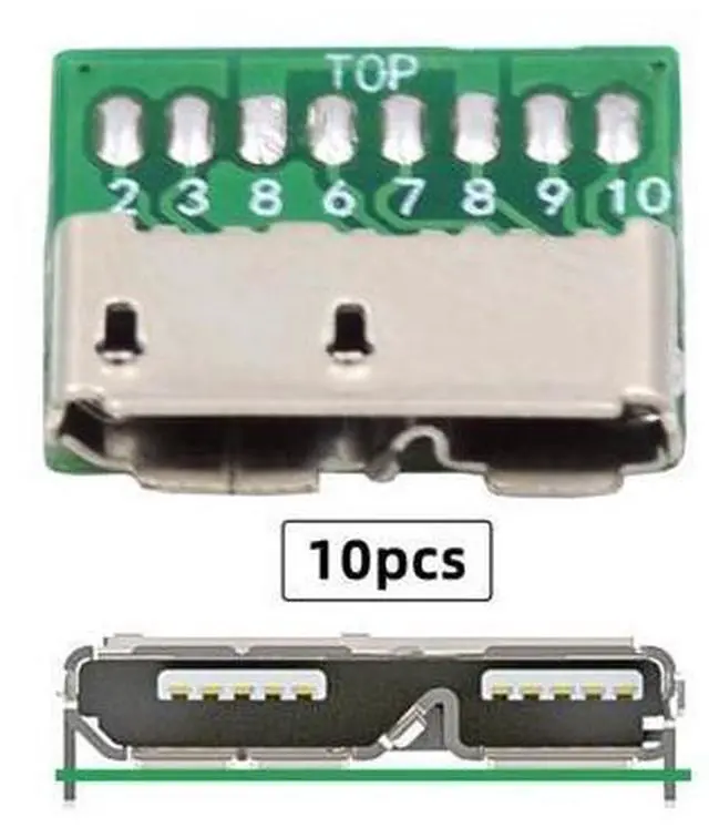 Alt view image 2 of 7 - 10pcs Micro USB 3.0 10pin Female Socket Receptacle Board Mount SMT Type with PCB for USB Disk DIY OEM