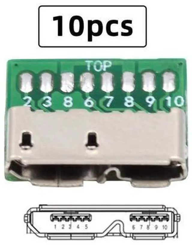Alt view image 6 of 7 - 10pcs Micro USB 3.0 10pin Female Socket Receptacle Board Mount SMT Type with PCB for USB Disk DIY OEM