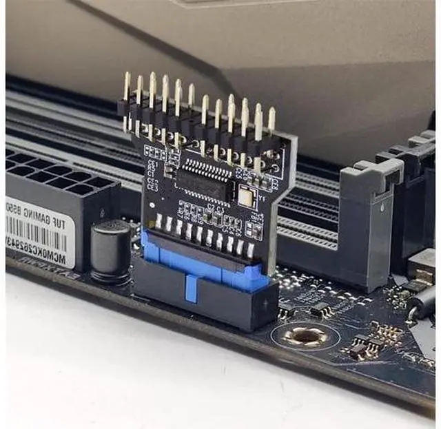 Alt view image 3 of 7 - Motherboard 19pin USB 3.0 Header 1 to 2 USB2.0 9Pin Female Extension HUB Connector Adapter Port Multilier