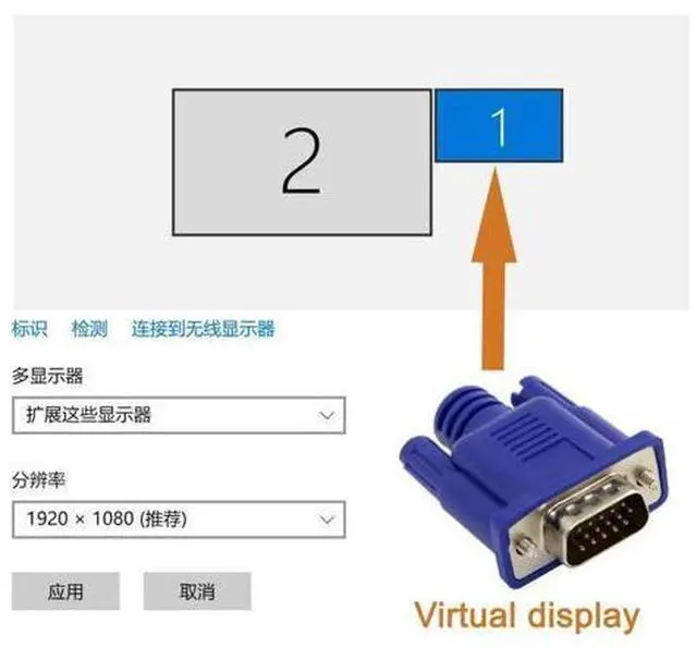 Alt view image 2 of 7 - USB-C VGA Virtual Display Adapter VGA RGB Monitor Dummy Plug Headless Ghost Display Emulator 1920x1080p@60Hz