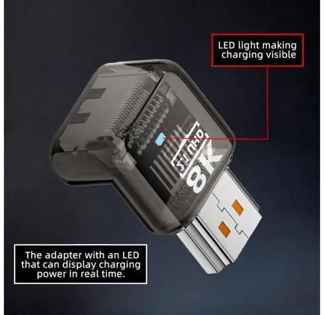 Alt view image 4 of 7 - Up Angled 90 Degree HDMI Male to HDMI 2.1 Female UHD Extension Adapter Extender Transparent with Smart LED 8K 60hz HDTV
