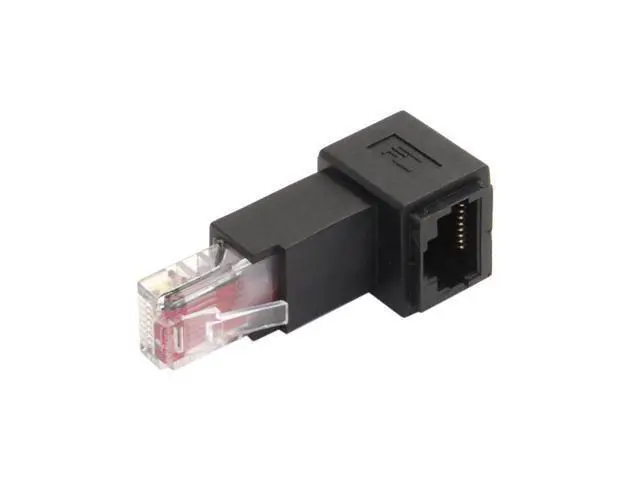 Alt view image 3 of 7 - Down Angled 90 Degree 8P8C FTP STP UTP Cat 5e Male to Female LAN Ethernet Network Extension Adapter