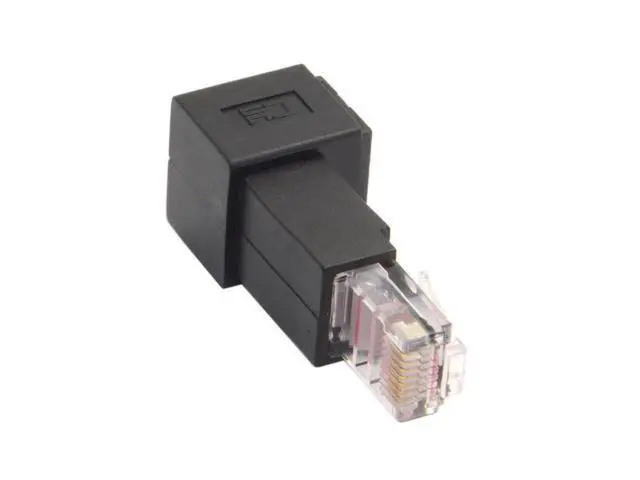 Alt view image 4 of 7 - Down Angled 90 Degree 8P8C FTP STP UTP Cat 5e Male to Female LAN Ethernet Network Extension Adapter