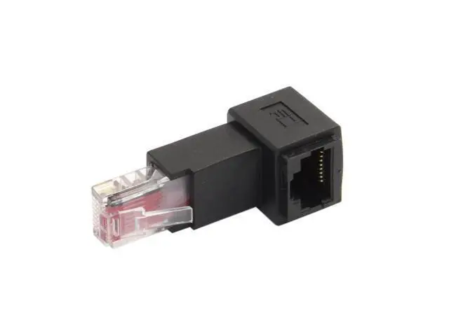 Alt view image 6 of 7 - Down Angled 90 Degree 8P8C FTP STP UTP Cat 5e Male to Female LAN Ethernet Network Extension Adapter