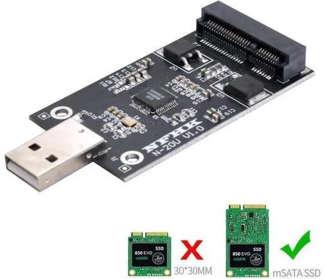 Alt view image 3 of 7 - Mini PCI-E mSATA to USB 2.0 External SSD PCBA Conveter Adapter Pen Driver Card Without Case