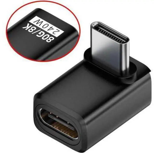 Alt view image 2 of 7 - Adapter USB5.0 80Gbps Male to Female Extension Adapter Down Up Angled with 240W 16K 8K 5K Compatible with USB4.0 Thunderbolt3/4/5