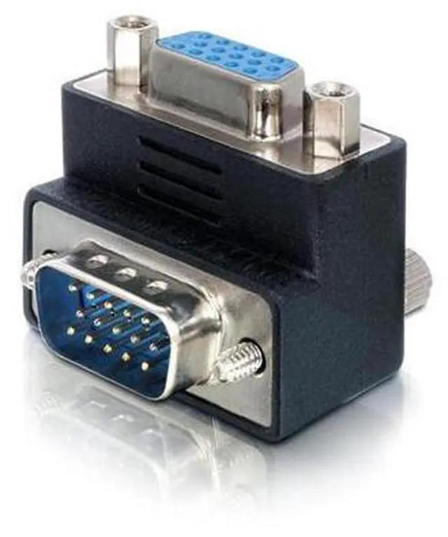 Alt view image 3 of 7 - 90 Degree Up Angled VGA SVGA Male to Female Extension Adapter for Monitor Projector