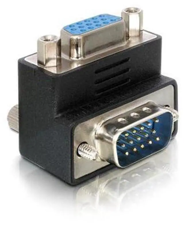 Alt view image 5 of 7 - 90 Degree Up Angled VGA SVGA Male to Female Extension Adapter for Monitor Projector