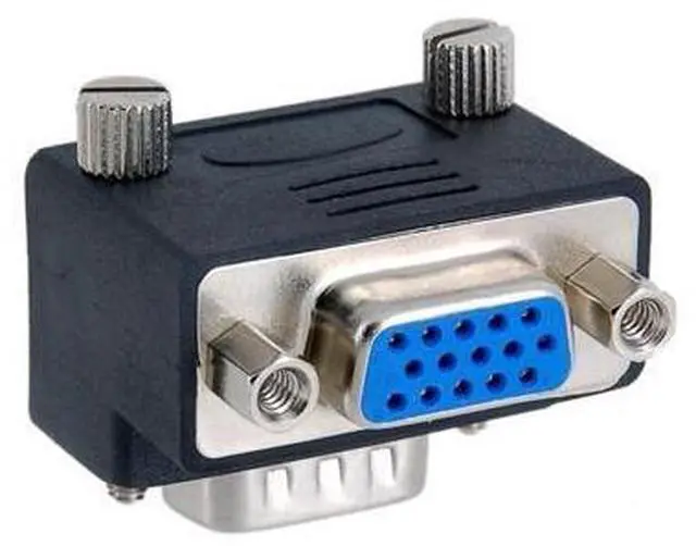 Alt view image 6 of 7 - 90 Degree Up Angled VGA SVGA Male to Female Extension Adapter for Monitor Projector