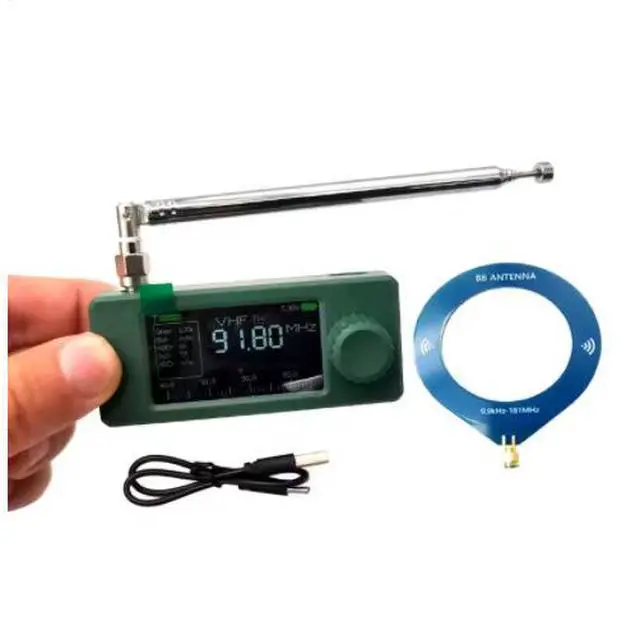 Alt view image 5 of 5 - New green SI4732 pocket-sized mini shortwave all-band radio