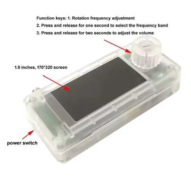 Alt view image 3 of 5 - New SI4732 pocket-sized mini shortwave all-band transparent shell portable radio