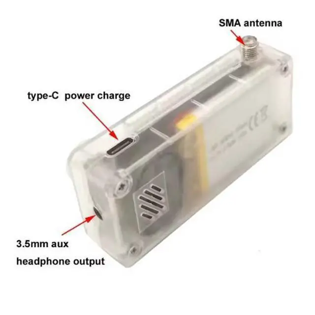 Alt view image 4 of 5 - New SI4732 pocket-sized mini shortwave all-band transparent shell portable radio
