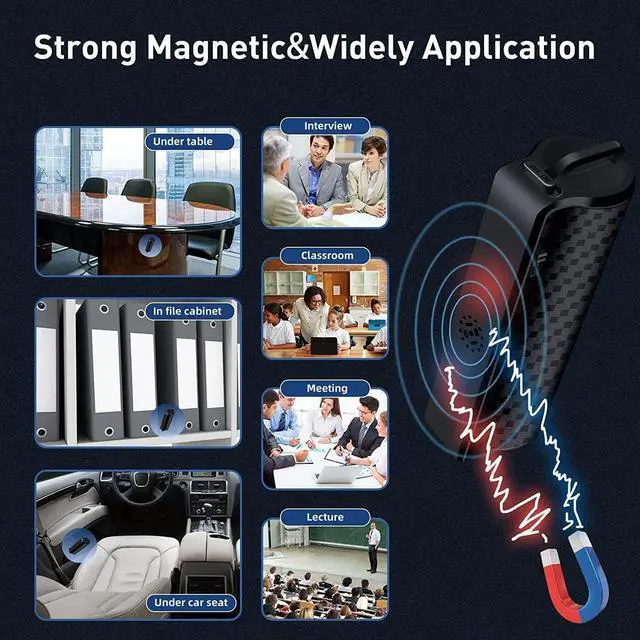 Alt view image 4 of 5 - Cross-border new model strong magnetic suction recorder for conference teaching AI intelligent high-definition noise reduction standby time long recording pen