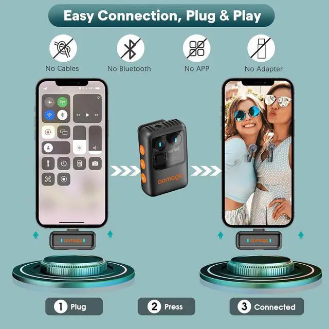 Alt view image 3 of 5 - New upgraded version AI noise reduction clip microphone - two-in-one for high-definition recording, shooting and live streaming.