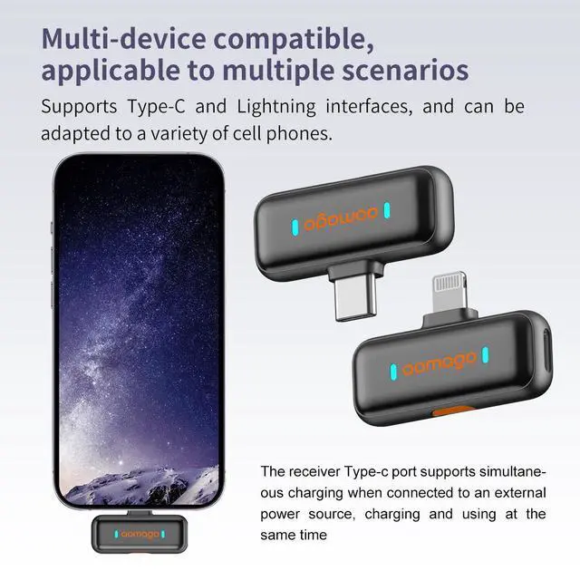 Alt view image 2 of 5 - New upgraded version AI noise reduction clip microphone - two-in-one for high-definition recording, shooting and live streaming.