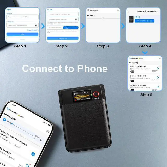 Alt view image 5 of 5 - Chagtp Digital Recorder Magnetic Sticky Meeting Minutes Voice-to-Text AI Recording Pen Smart Recording Pen AI