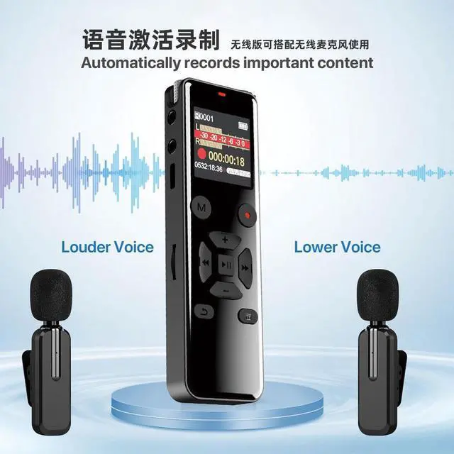 Alt view image 2 of 5 - Cross-border students' portable recording device for class use has a long standby time, high-definition noise reduction, and is suitable for conference and AI recording.