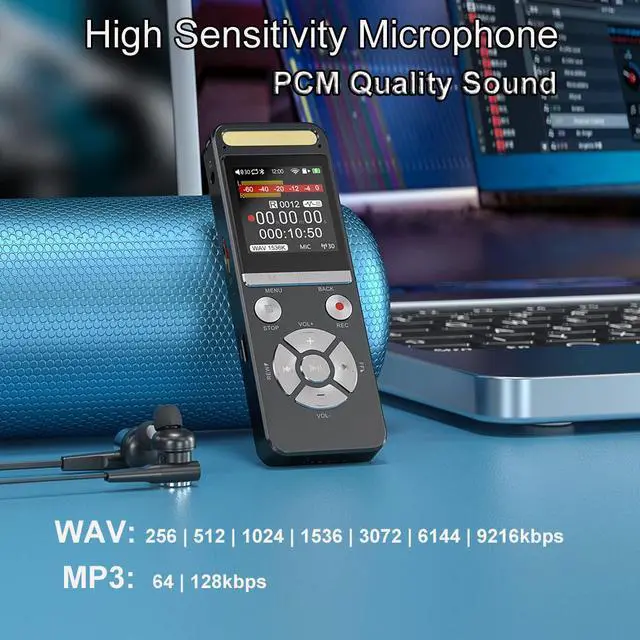 Alt view image 5 of 5 - Cross-border export AI audio recorder with noise reduction and color screen, small portable, long standby time, professional AI recorder, AI audio recorder
