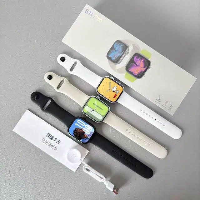 Alt view image 2 of 5 - New non-invasive needle-free blood glucose S10 Bluetooth watch for uric acid, heart rate and blood oxygen monitoring, payment function S11 smart watch S11 Silver Regular Model