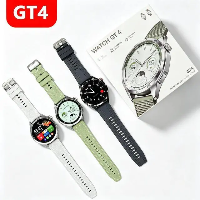 Main image of GT4 round model best-selling multi-functional smart round-screen sports men's high-definition full-touch Bluetooth smart watch