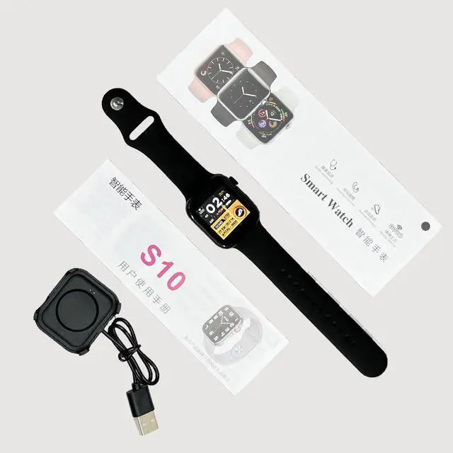 Main image of 2026 new model blood glucose smart watch with heart rate, blood pressure and blood oxygen monitoring information reminder, and exercise step counter wristband Black