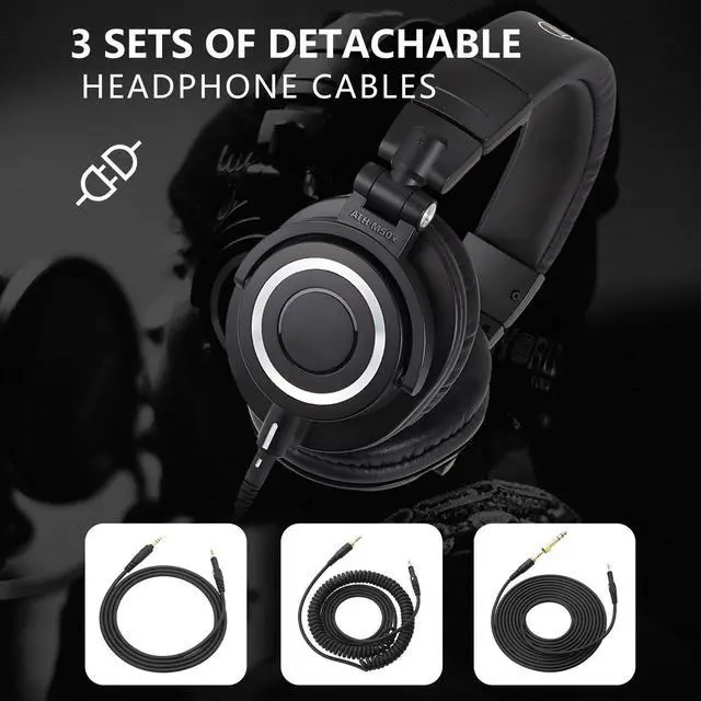 Alt view image 4 of 5 - ATH-M50x Professional Listening Headphones - Over-Ear Wired Bluetooth High-Fidelity Sound Card Headphone System HIFIV orange