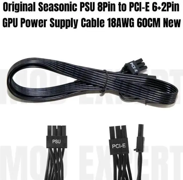 Alt view image 4 of 6 - SEASONIC CORE GM-650, GM-550, GM-500 PSU 8Pin to PCIe 8Pin 6+2P GPU Power Cable for GM Series 80+ Gold Semi Modular PSU