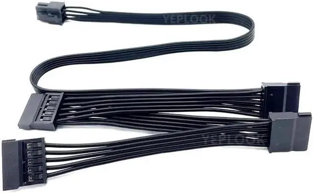 Alt view image 6 of 6 - 6Pin to 4 SATA Straight HDD SSD Power Cable for Seasonic CORE GX-650, GX-550, GX-500 GOLD Modular Power Unit