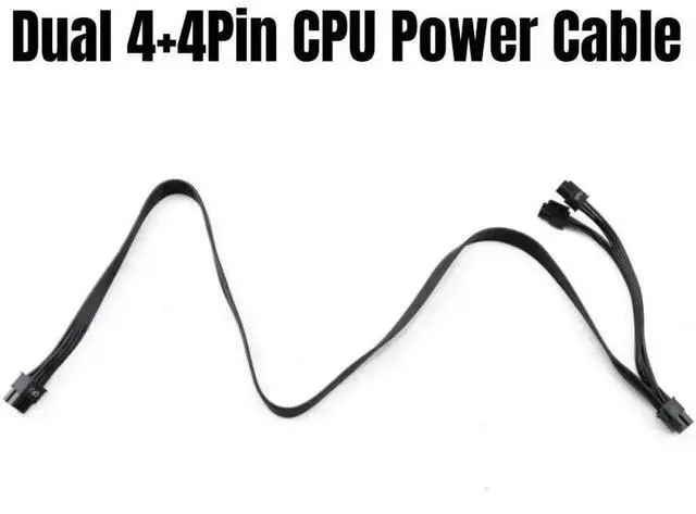 Alt view image 2 of 7 - 2x 8Pin 4+4Pin Dual CPU Cable P4 ATX 12V for Corsair HX750i HX850i HX1000i HX1200i Modular Power, 18AWG Flat Cable