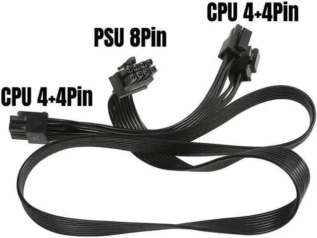 Main image of 2x 8Pin 4+4Pin Dual CPU Cable P4 ATX 12V for Corsair HX750i HX850i HX1000i HX1200i Modular Power, 18AWG Flat Cable