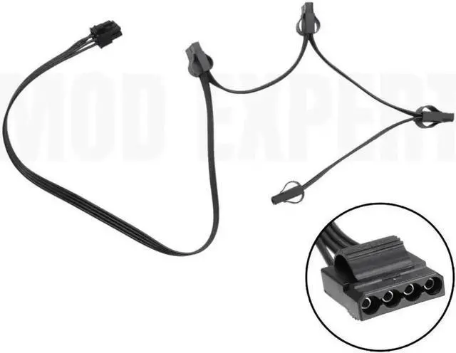 Alt view image 4 of 6 - Seasonic 4 Molex IDE Peripheral Straight Modular Power Cable for Seasonic PRIME Platinum 1600W 1300W 1200W 1000W 850W