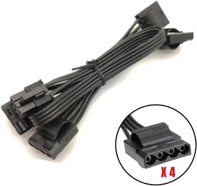 Alt view image 3 of 6 - Seasonic 4 Molex IDE Peripheral Straight Modular Power Cable for Seasonic PRIME Platinum 1600W 1300W 1200W 1000W 850W