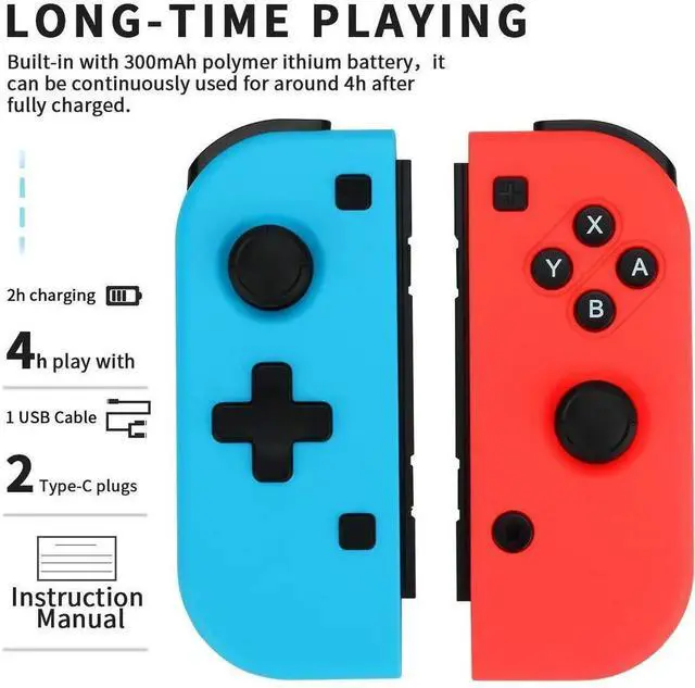 Alt view image 6 of 7 - Nintendo Switch Joy-Con Controller Mini Switch Controller Joy Con (L/R) Wireless Pro Game Controller Gamepad Joypad Joystick Compatible with Nintendo Switch, Blue and Red Color