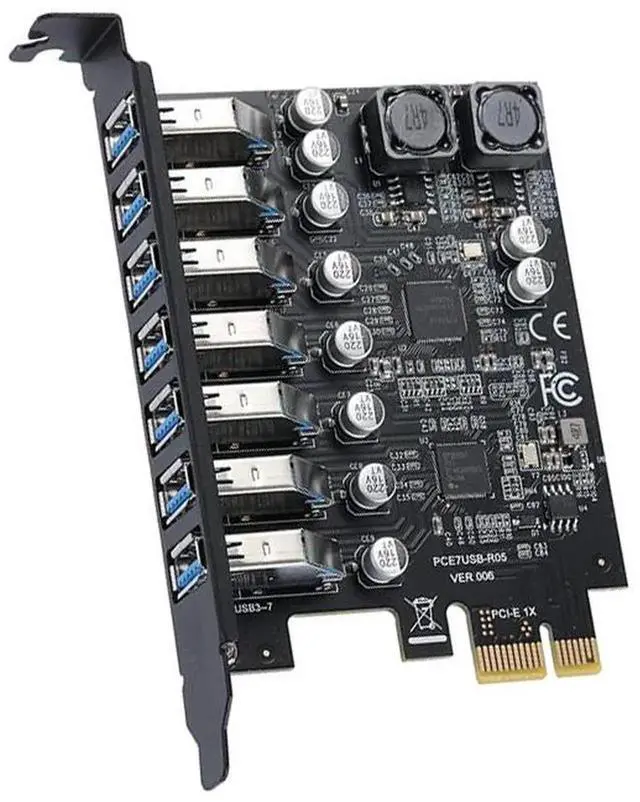 Alt view image 3 of 5 - USB 3.2 GEN1 5Gbps adapter with 7-port expansion card, RENESASthird-generation main control D720201