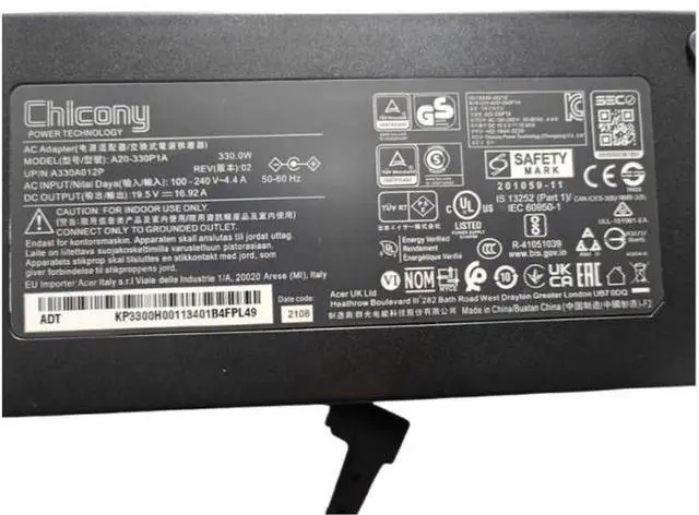 Alt view image 4 of 4 - A20-330P1A Mechanic Starry Night 17 Charger 19.5V 16.92AWarhammer 300 Power Adapter
