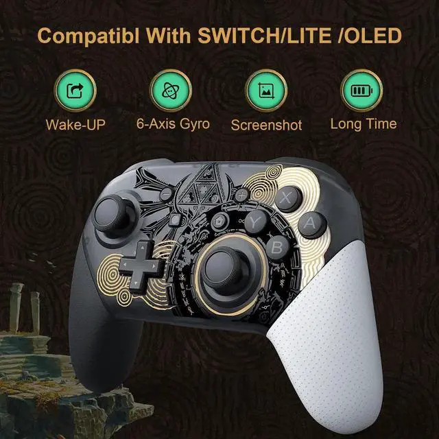 Alt view image 4 of 6 - Limited Theme Bluetooth Wireless Switch Pro Controller - Gamepad for Nintendo Switch, Switch Lite, and Steam Games Tears of the Kingdom