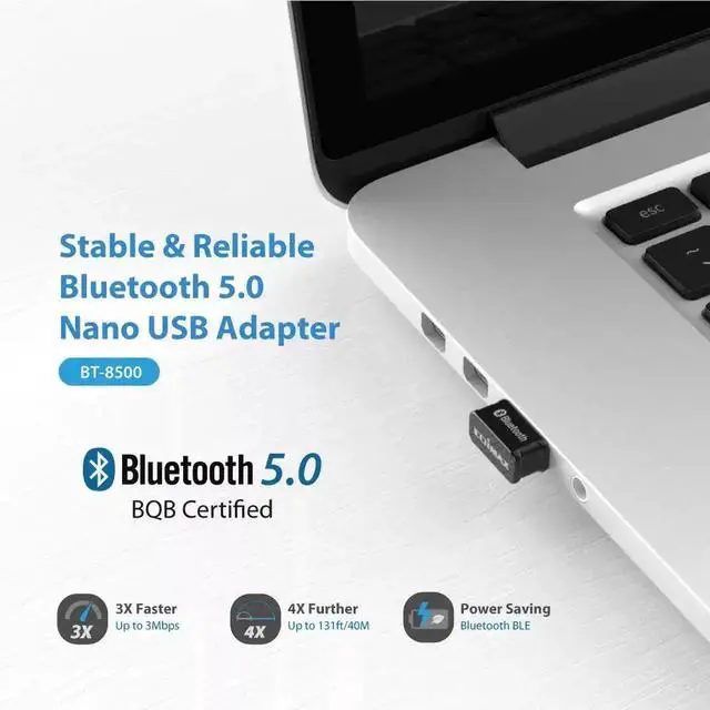 Alt view image 2 of 4 - EDIMAX BT-8500 is compatible with Ubuntu, Kali and Red Hat Linux. It is a mini Bluetooth 5.0 transceiver for wireless communication.