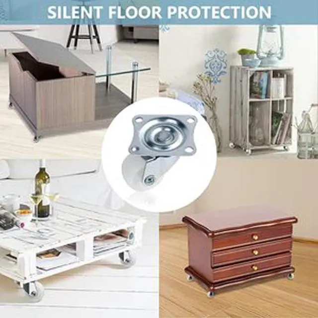 Alt view image 5 of 7 - 1 1.25 1.5 2 Inch Swivel Caster Rubber Wheel Heavy Duty Top Plate Bearing Cart