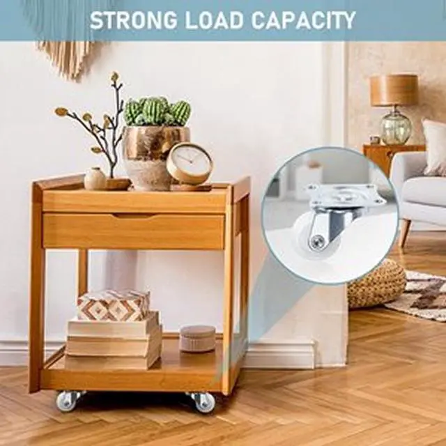 Alt view image 7 of 7 - 1 1.25 1.5 2 Inch Swivel Caster Rubber Wheel Heavy Duty Top Plate Bearing Cart