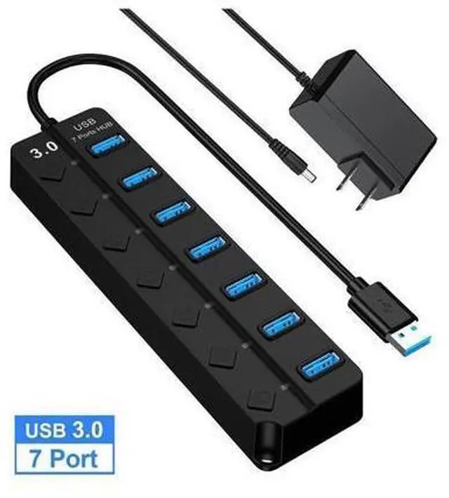 Main image of USB HUB - USB 3.0 Ports with Individual Power Switch, Data Splitter & Power Hub (7 Ports)