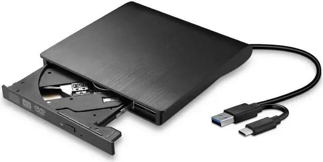 Alt view image 7 of 7 - External CD DVD Drive, Type C USB 3.0 CD DVD RW Reader Burner Portable CD-RW/VCD-RW Player Rewriter High Speed Low Noise Super drive for Laptop, Desktop, Mac OS, Windows 10/8/7/XP/Linux
