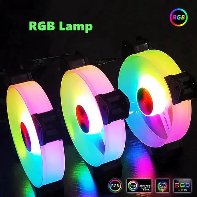 Alt view image 6 of 7 - 4PCS Computer Case Fan RGB Fans adjustable Colorful Lamp Light for Intel AMD radiator Mute PC 120mm Case Fan Adjust Cooler Fan (4pcs Case Fans with Controller)