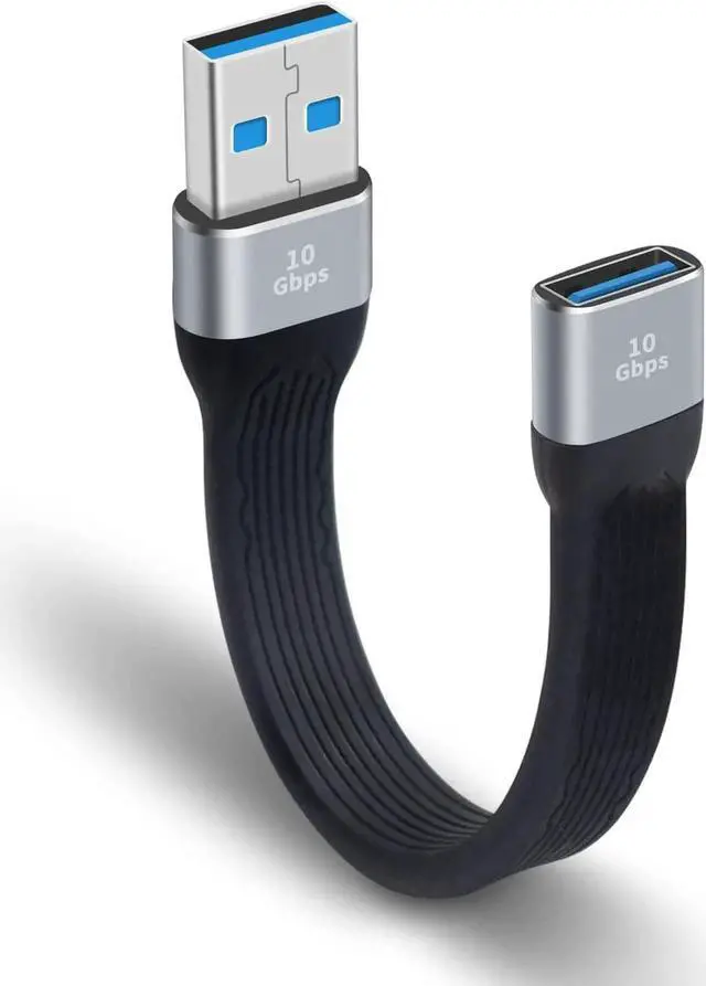 Alt view image 2 of 7 - Short USB 3.0 Extension Cable, 5inch Flat FPC USB 3.0 Extension Cable, USB 3.0 USB A Male to USB A Female, 10Gbps USB 3.1 Extender Cable for VR, Playstation, Keyboard, Printer, Scanner, USB Hub