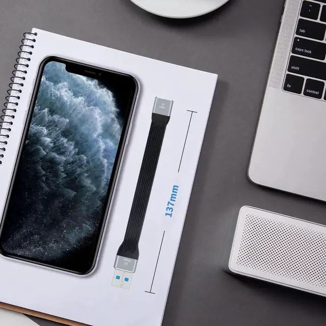 Alt view image 7 of 7 - Short USB 3.0 Extension Cable, 5inch Flat FPC USB 3.0 Extension Cable, USB 3.0 USB A Male to USB A Female, 10Gbps USB 3.1 Extender Cable for VR, Playstation, Keyboard, Printer, Scanner, USB Hub