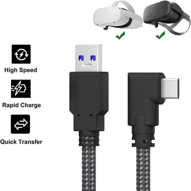Main image of USB 3.0 A to C VR Link Cable for Oculus Quest 2 20ft / 6M, USB C 3.2 Gen1/ 5Gbps Oculus Quest 2 Link Cable, Fast Charging & PC Data Transfer Compatible for Oculus Quest 1 / Quest 2 Headset Link Cord